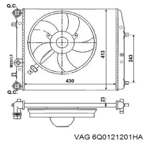Радіатор охолодження VAG 6Q0121201HA