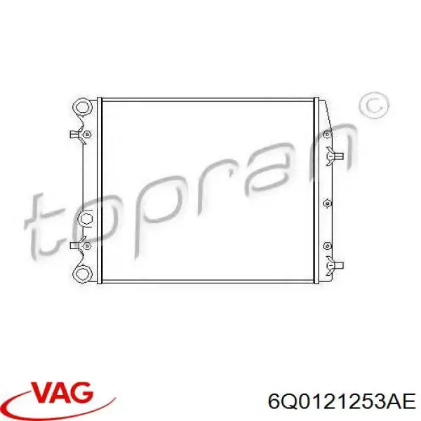 6Q0121253AE VAG Радіатор охолодження двигуна