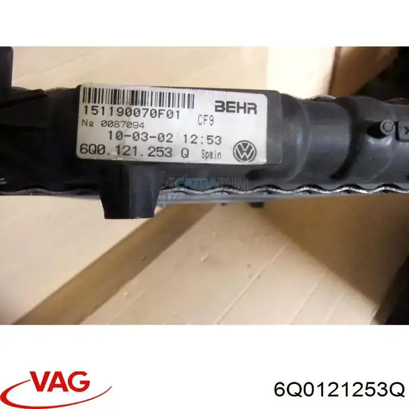 6Q0121253Q VAG Радіатор охолодження двигуна