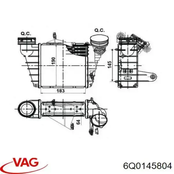 Радіатор інтеркулера NRF 309073