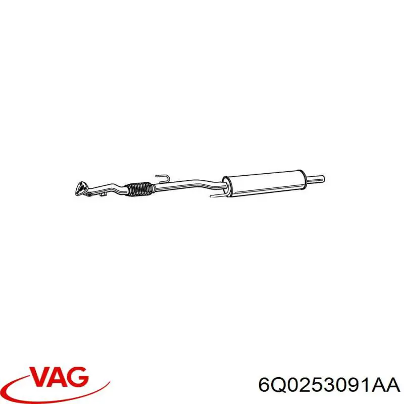 Купити 6Q0254501L VAG Труба приймальна (штани) глушника, передня