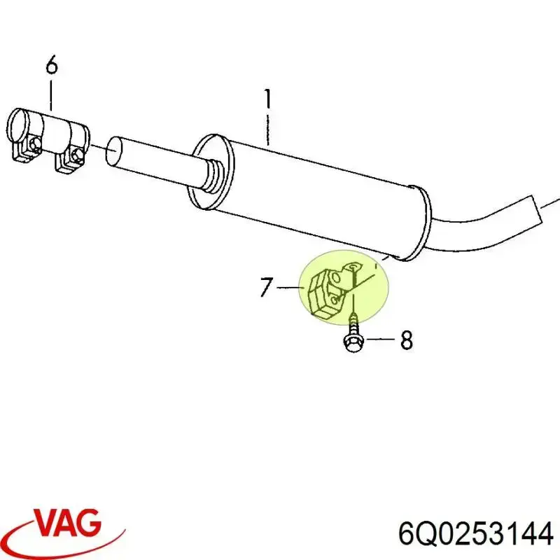Кронштейн задньої подушки глушника VAG 6Q0253144 ціна, від 7.15 USD