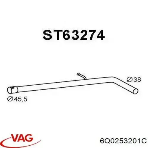 Глушник VAG 6Q0253201C ціна, від 22.84 USD