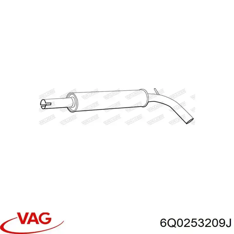 Глушник VAG 6Q0253209J ціна, від 37.36 USD