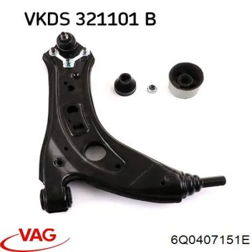 Купити 6Q0407151E VAG Важіль передньої підвіски нижній, лівий/правий