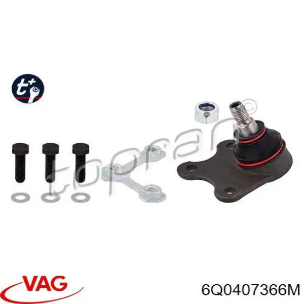 Кульова опора, нижня, права 6Q0407366M VAG