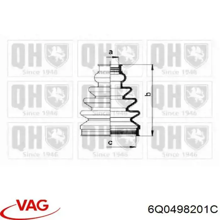 6Q0498201C VAG Пильник ШРКШ внутрішній, передній півосі