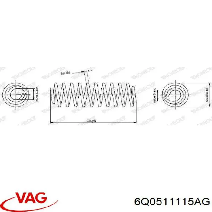 Купити 6Q0511115AG VAG Задні пружини