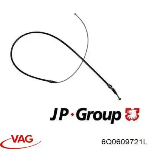 Трос ручного гальма задній, правий/лівий 6Q0609721L VAG