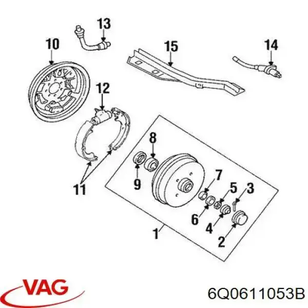 Циліндр гальмівний колісний/робочий, задній VAG 6Q0611053B