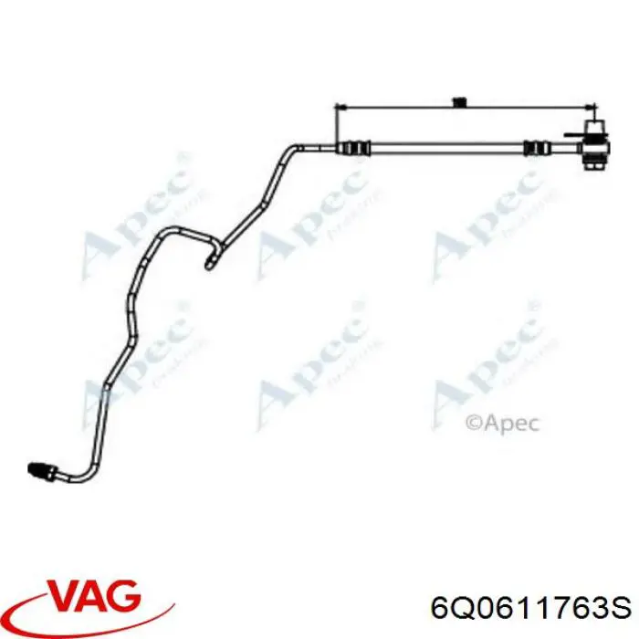 Шланг гальмівний задній, лівий VAG 6Q0611763S ціна, від 20.30 USD