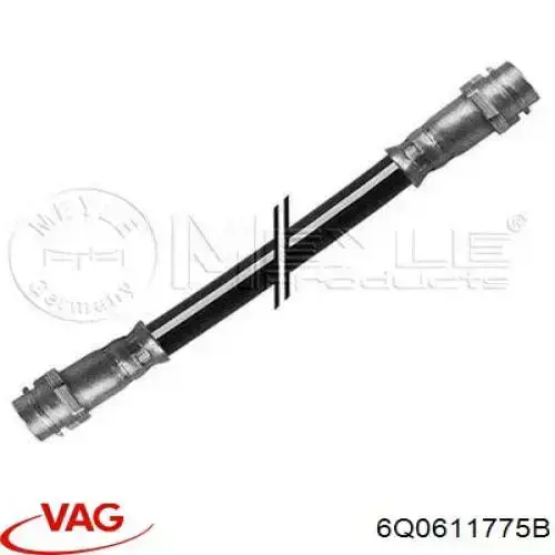 Гнучка гальмівна трубка задня VAG 6Q0611775B