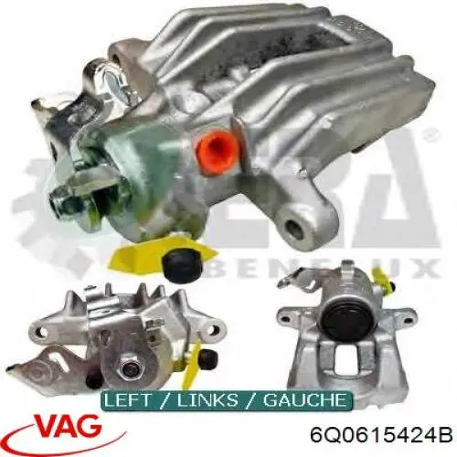 6Q0615424B VAG Супорт гальмівний задній правий