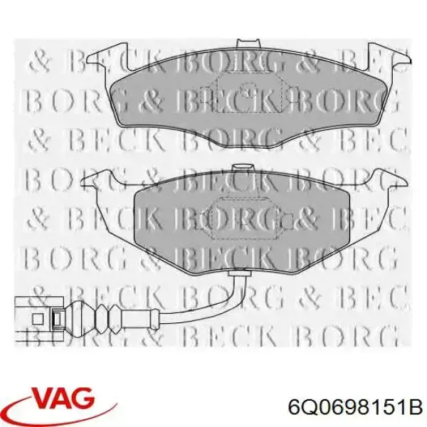 Гальмівні колодки VAG 6Q0698151B ціна, від 25.58 USD