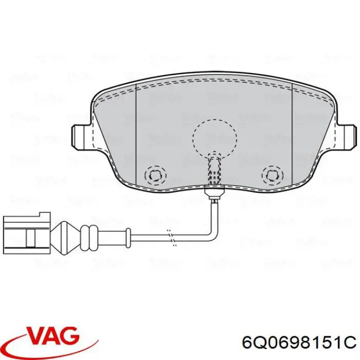 Гальмівні колодки VAG 6Q0698151C ціна, від 27.49 USD