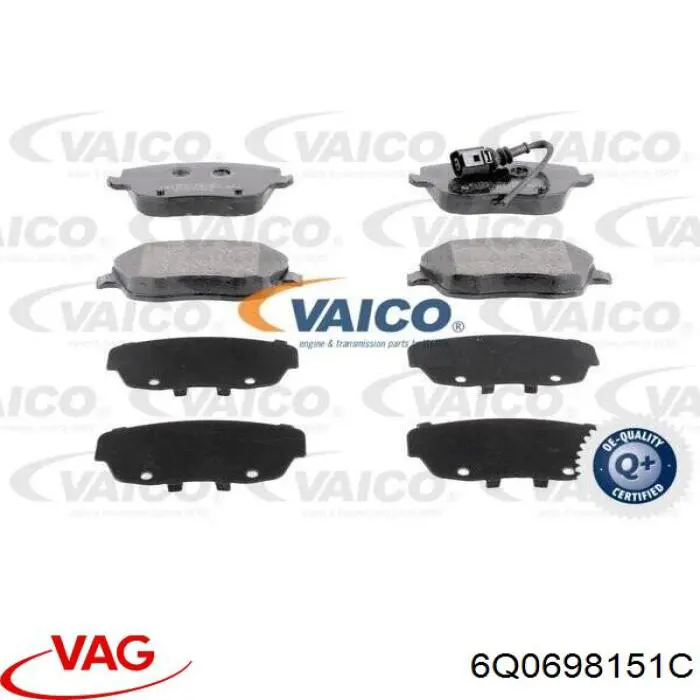 Купити 6Q0698151C VAG Колодки гальмівні передні, дискові
