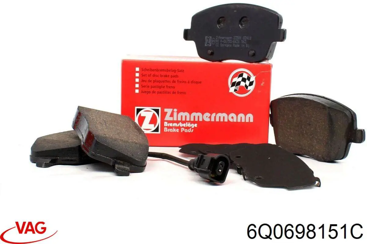 Купити 6Q0698151C VAG Колодки гальмівні передні, дискові