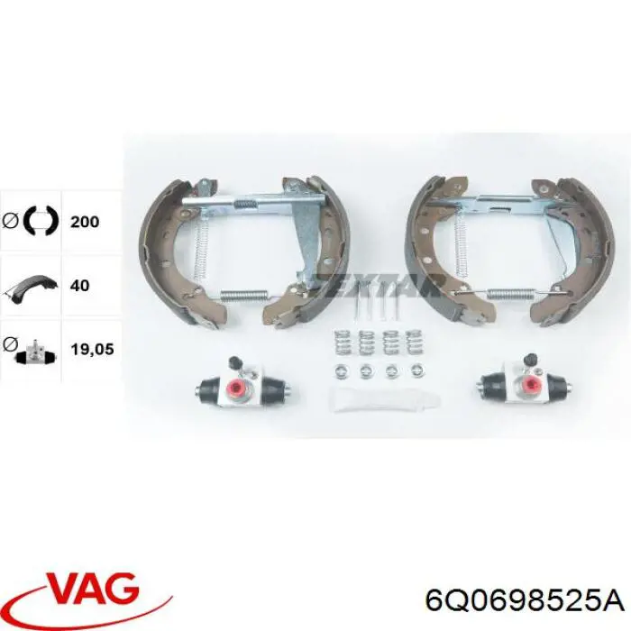 Колодки гальмові задні, барабанні VAG 6Q0698525A ціна, від 17.65 USD