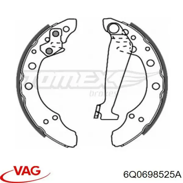 Колодки гальмові задні, барабанні 6Q0698525A VAG