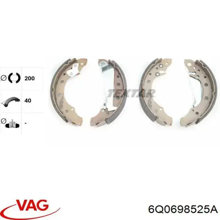 Колодки гальмові задні, барабанні VAG 6Q0698525A ціна, від 17.65 USD
