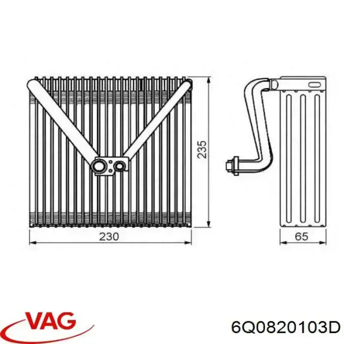 Купити 6Q0820103D VAG Радіатор опалювача салону