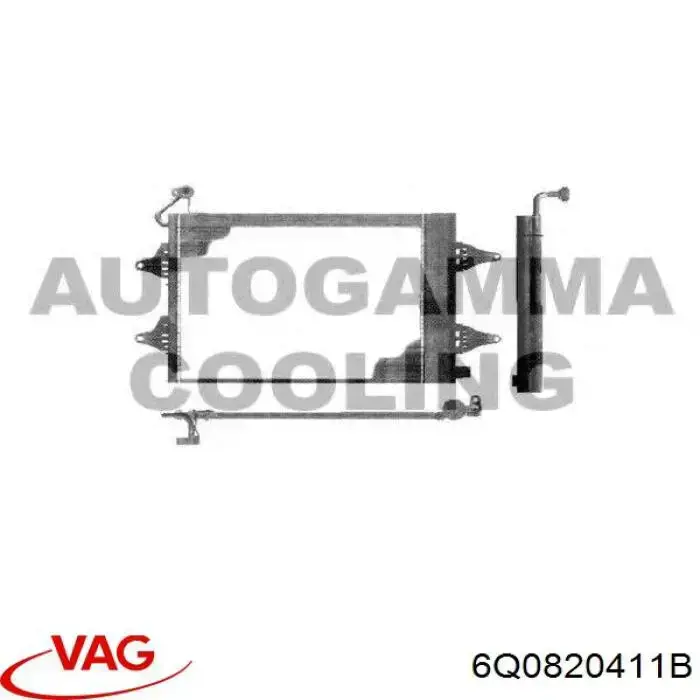 Радіатор кондиціонера 6Q0820411B VAG