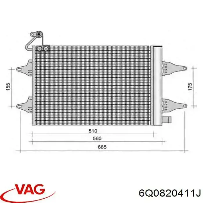 Конденсатор кондиціонера VAG 6Q0820411J ціна, від 25.33 USD