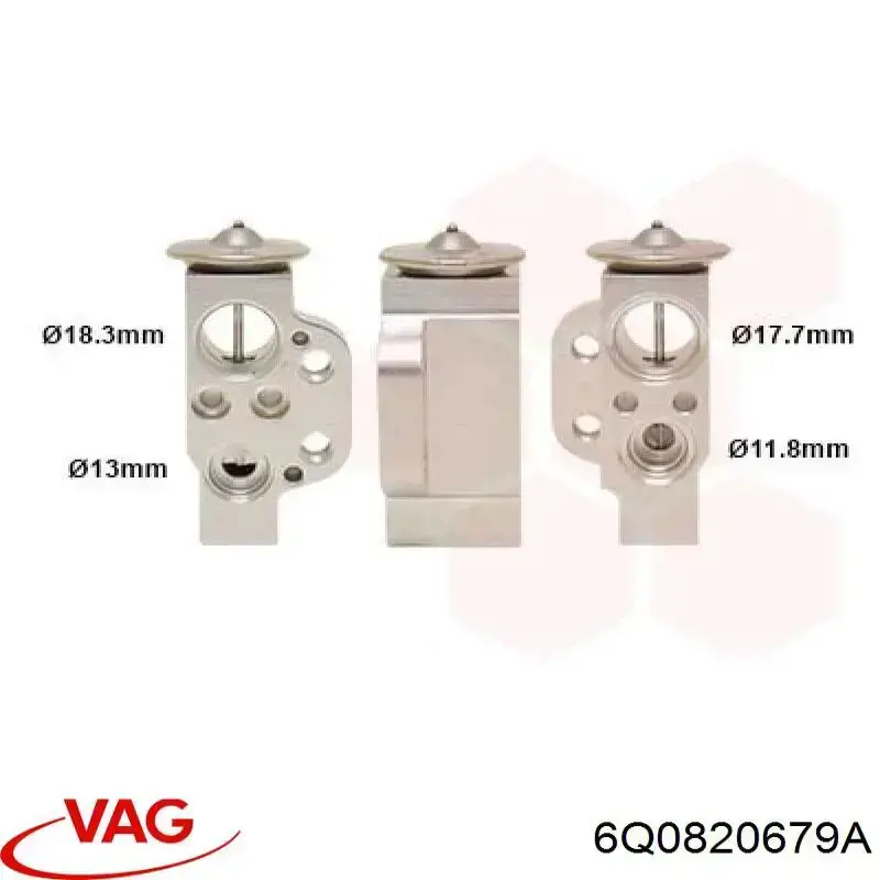 Клапан TRV, кондиціонера 6Q0820679A VAG