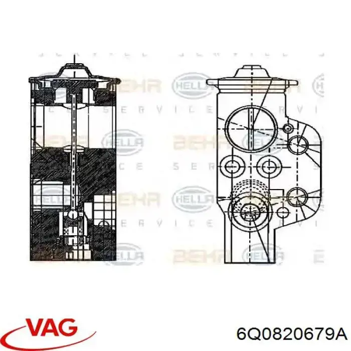 Клапан TRV, кондиціонера 6Q0820679A VAG