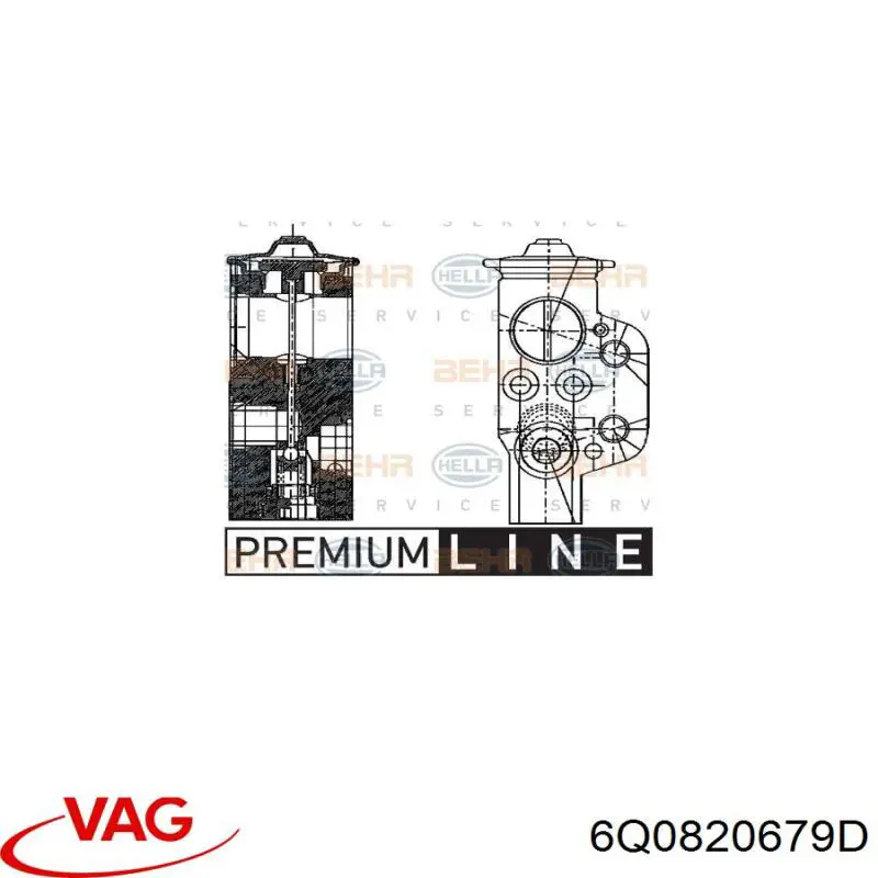 Клапан TRV, кондиціонера 6Q0820679D VAG