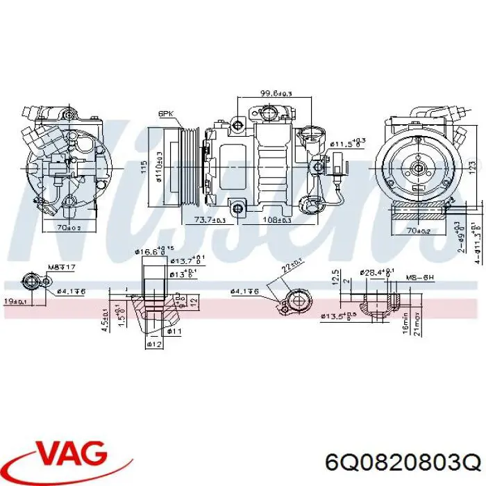 Компресор кондиціонера 6Q0820803Q VAG