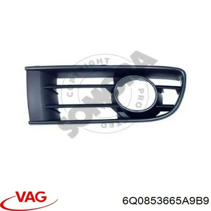 Заглушка під протитуманні фари, ліва VAG 6Q0853665A9B9 ціна, від 2.83 USD