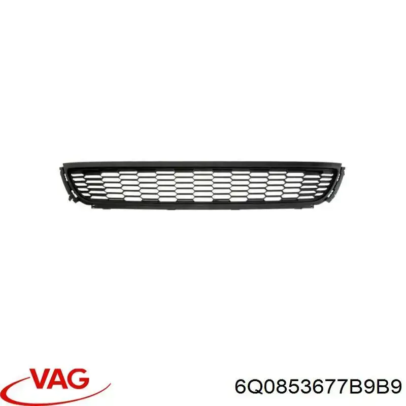 Решітка переднього бампера, центральна 6Q0853677B9B9 VAG