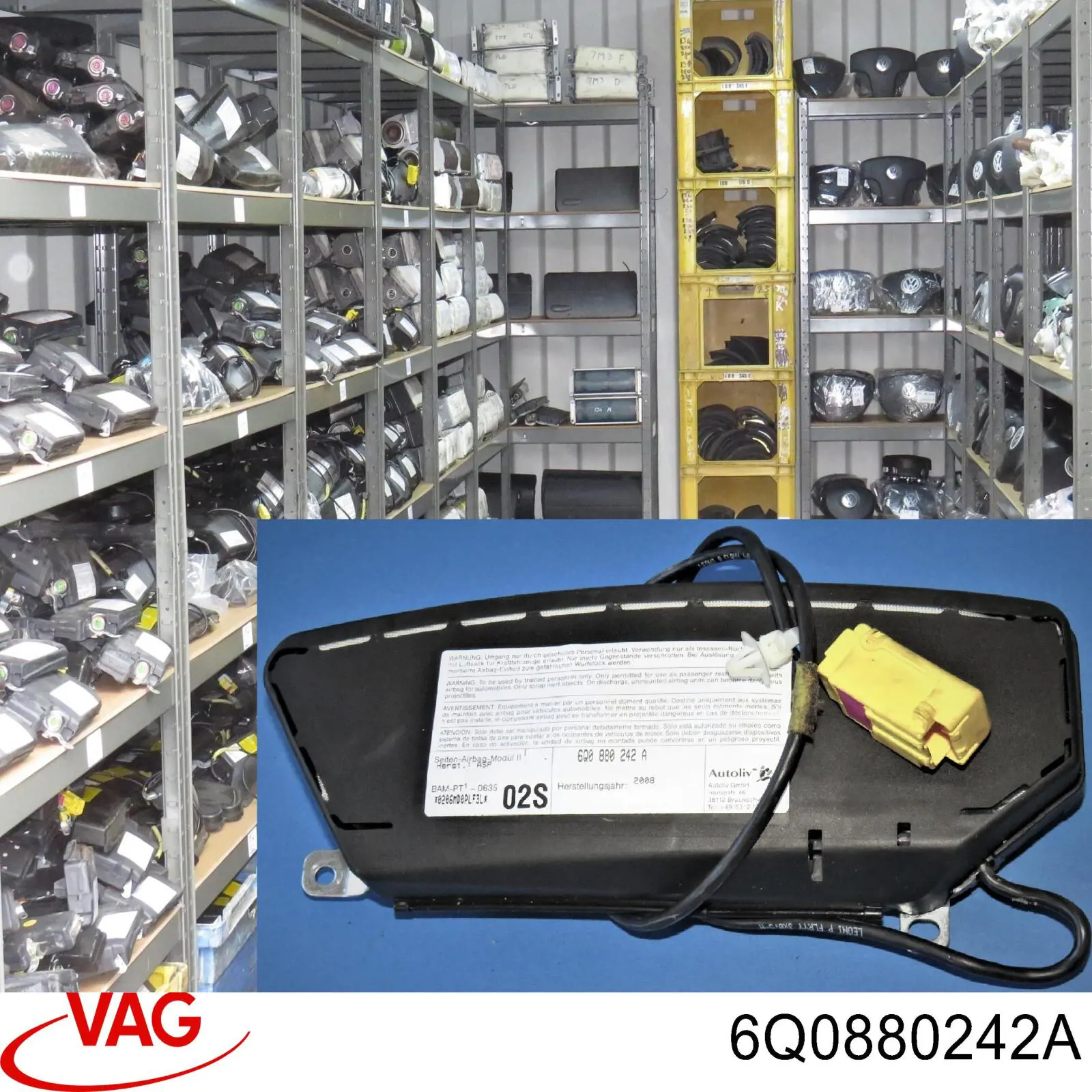 Подушка безпеки AIRBAG спинки сидіння, правого VAG 6Q0880242A ціна, від 38.59 USD