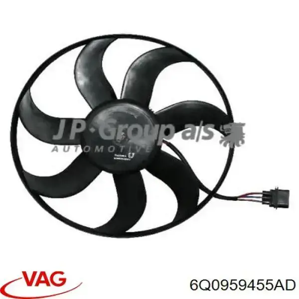Купити 6Q0959455AD VAG Електровентилятор охолодження в зборі (двигун + крильчатка)
