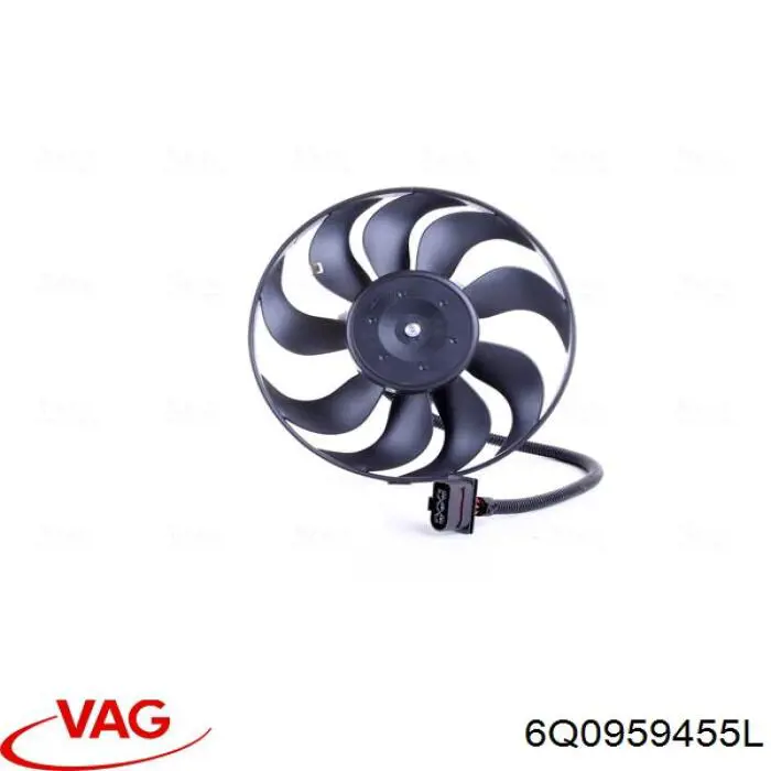Купити 6Q0959455L VAG Електровентилятор охолодження в зборі (двигун + крильчатка), правий