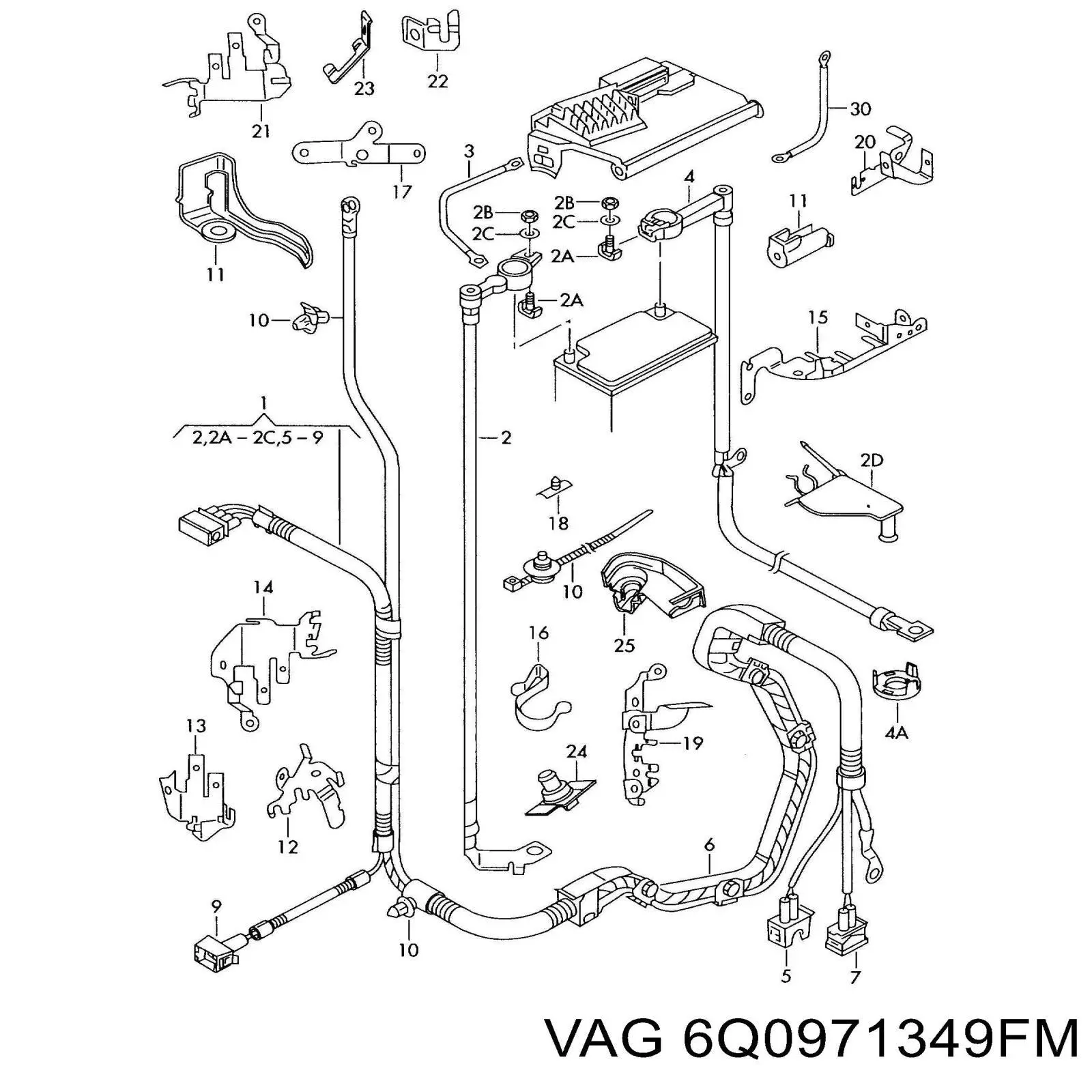 Джгут проводів моторного відсіку VAG 6Q0971349FM ціна, від 58.01 USD