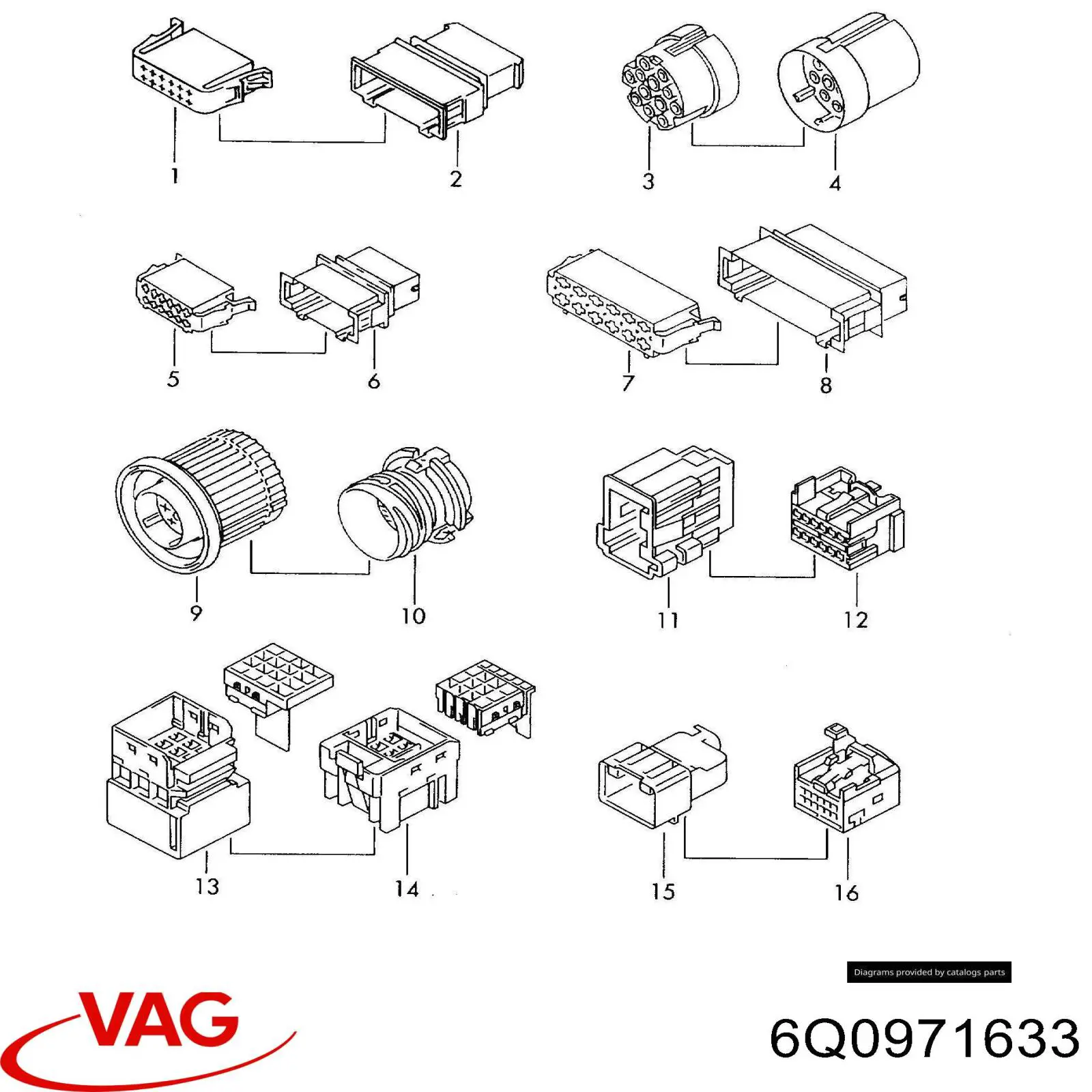  VAG 6Q0971633 ціна, від 5.64 USD