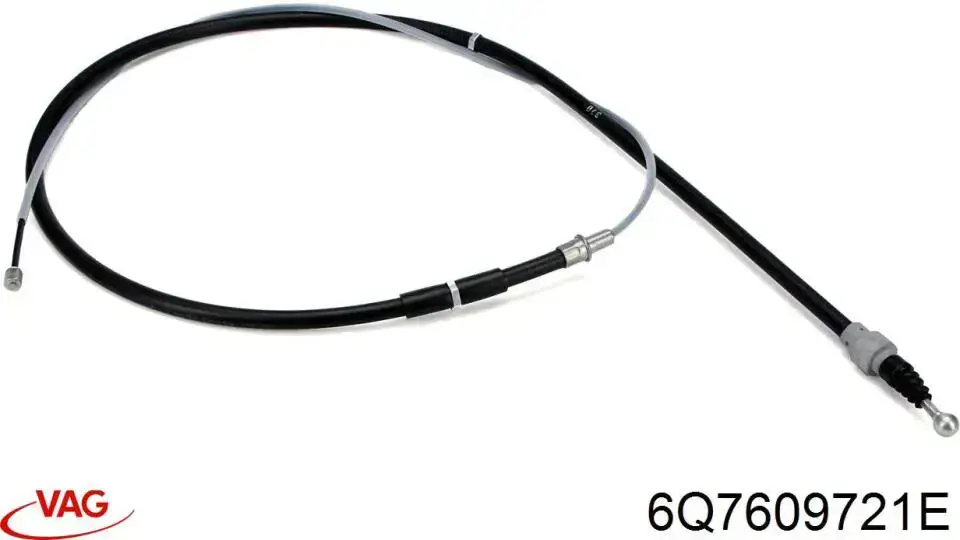 Купити 6Q7609721E VAG Трос ручного гальма задній, правий/лівий