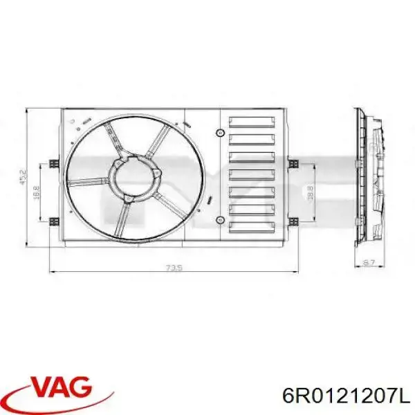 Купити 6R0121207L VAG Дифузор вентилятора