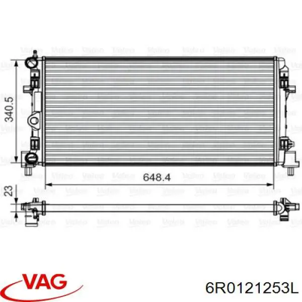 6R0121253L VAG радіатор охолодження двигуна