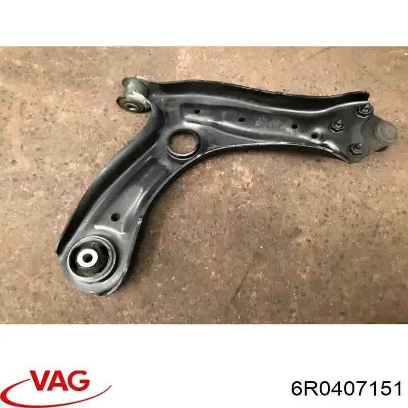 Важіль передньої підвіски нижній, лівий 6R0407151 VAG