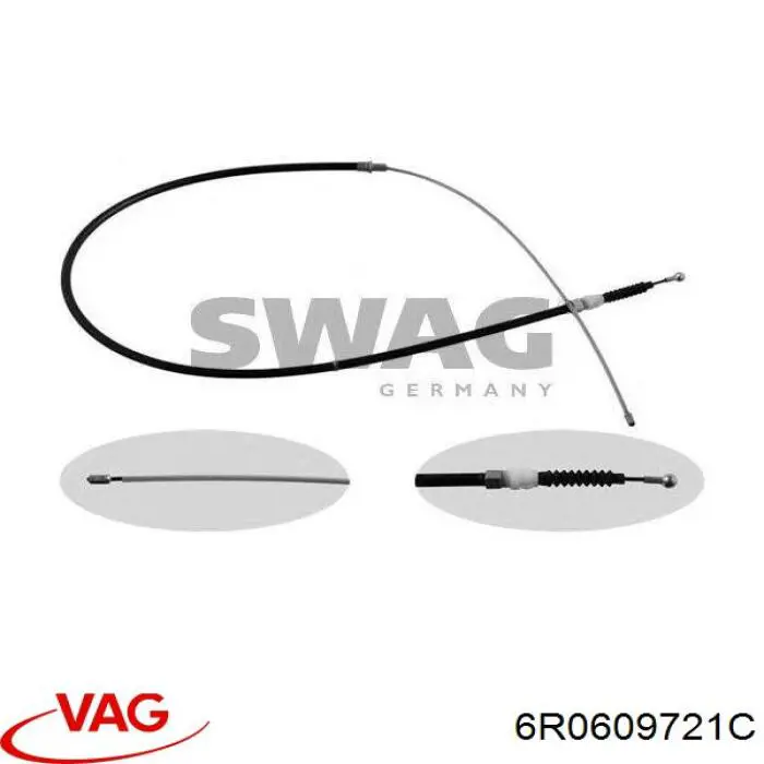 Трос ручного гальма задній, правий/лівий VAG 6R0609721C ціна, від 10.26 USD