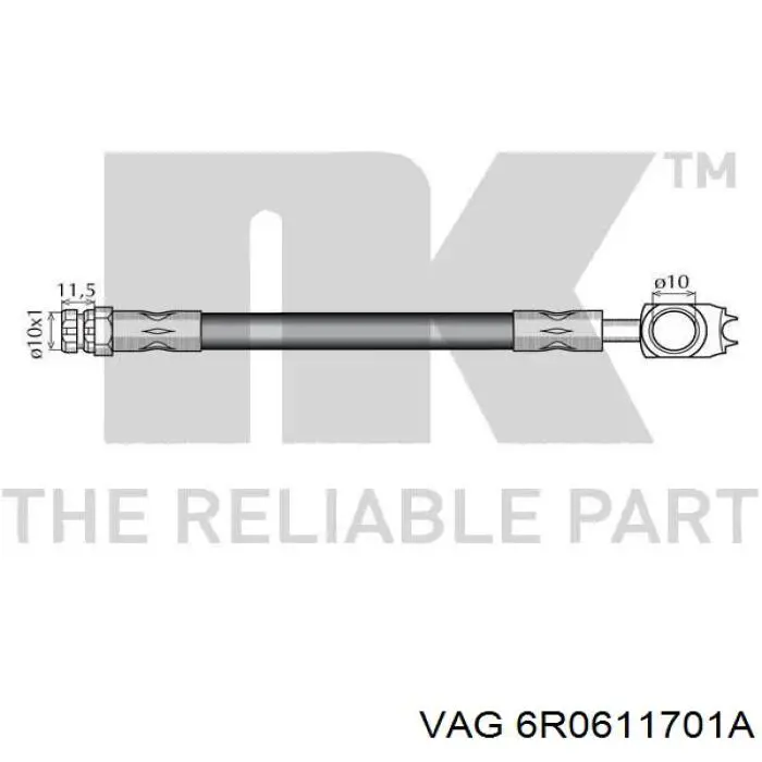 Гальмівні шланги передні 6R0611701A VAG