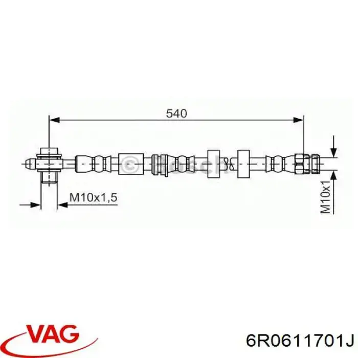 6R0611701J VAG шланг гальмівний передній