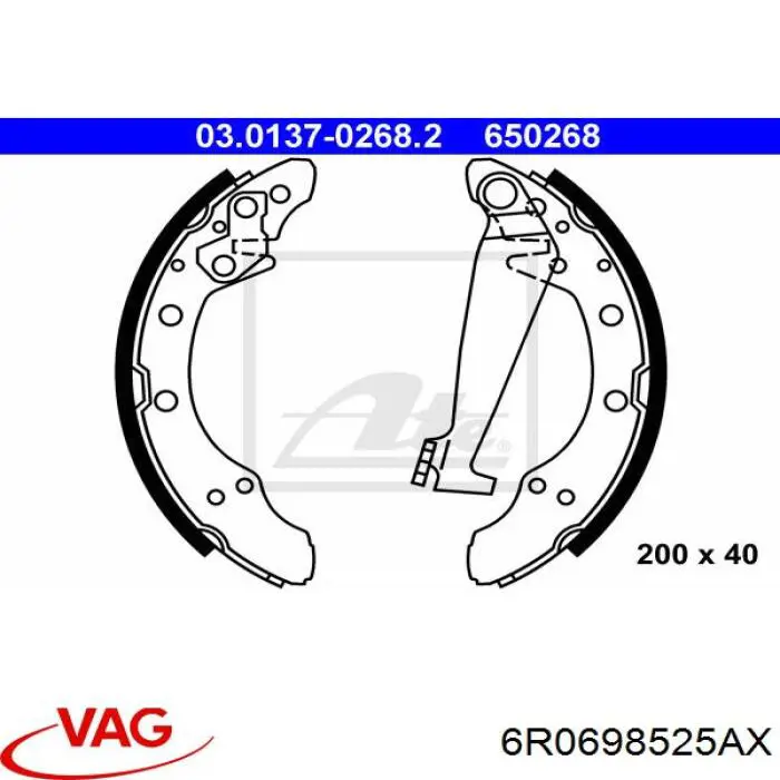Колодки гальмівні задні, барабанні VAG 6R0698525AX ціна, від 16.67 USD