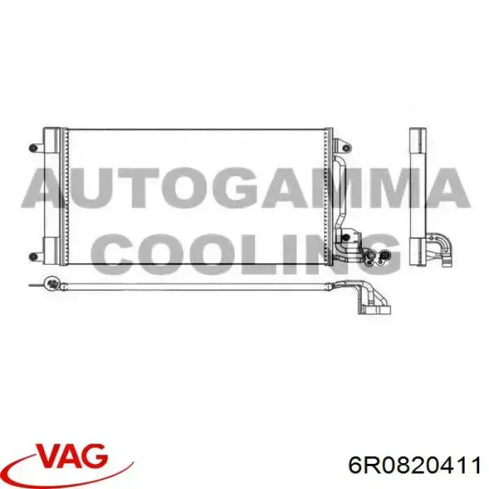 Купити 6R0820411 VAG Радіатор системи охолодження кондиціонера