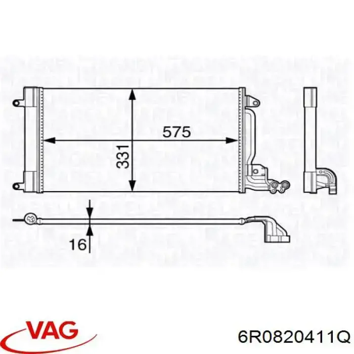 Купити 6R0820411Q VAG Радіатор системи охолодження кондиціонера
