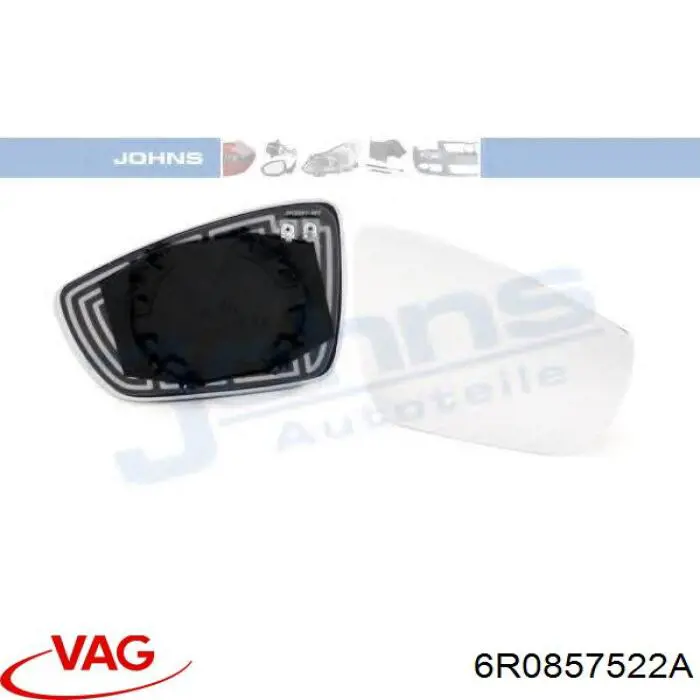 Скло дзеркала заднього виду, правого VAG 6R0857522A ціна, від 14.93 USD