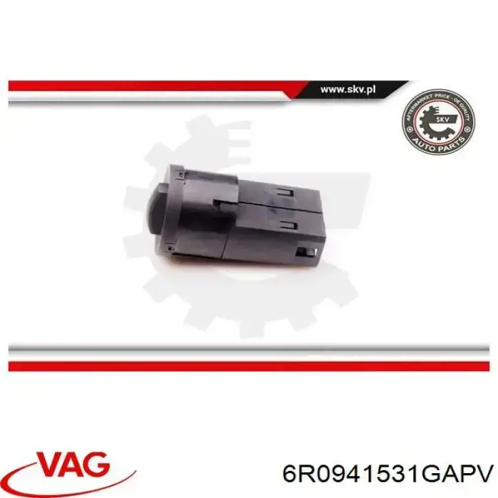 Перемикач світла фар, на "торпеді" 6R0941531GAPV VAG